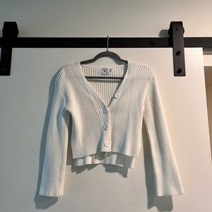 Cream cropped cardigan sweater